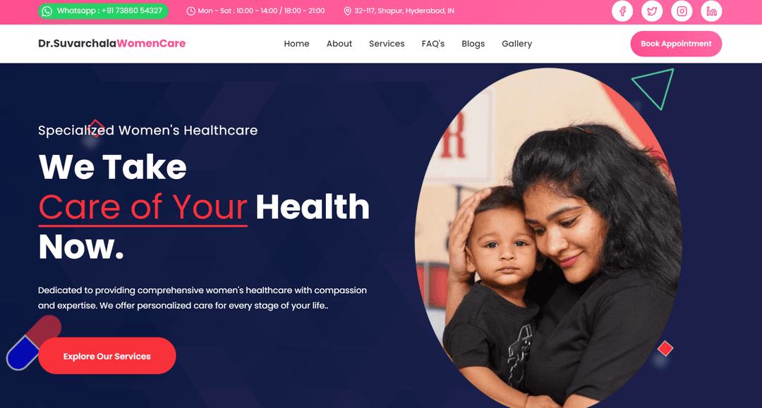 WomenCare Hospital Website